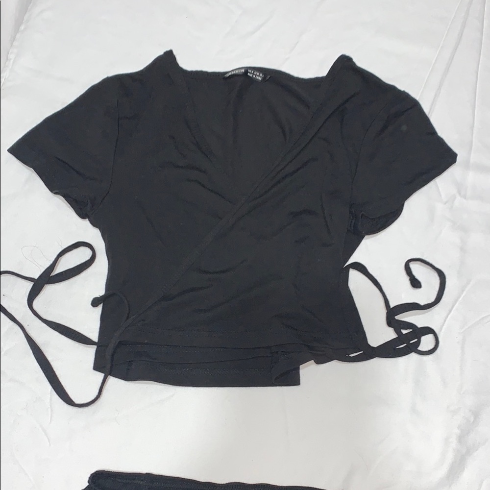 SHEIN black wrap Top